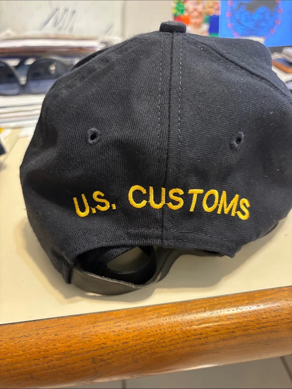 U.S. Customs  Black Cap with Yellow Embroidery